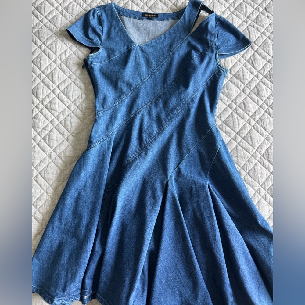 Miss Sixty Blue Jean Cut Out Dress